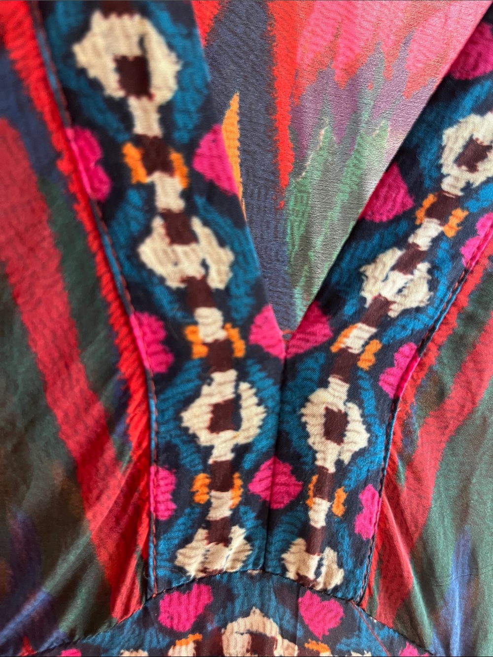 Farm Rio Bright Red & Multicolor Bohemian V-Neck Maxi Dress - Picture 13 of 15